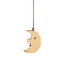 Lune en bois de chêne à suspendre 8,5 cm