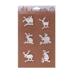 Décorations pour sapins 6 pendentifs : mini élans