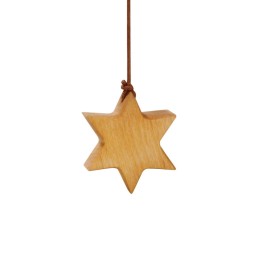 Etoile en bois d'aulne à suspendre 5,5 cm