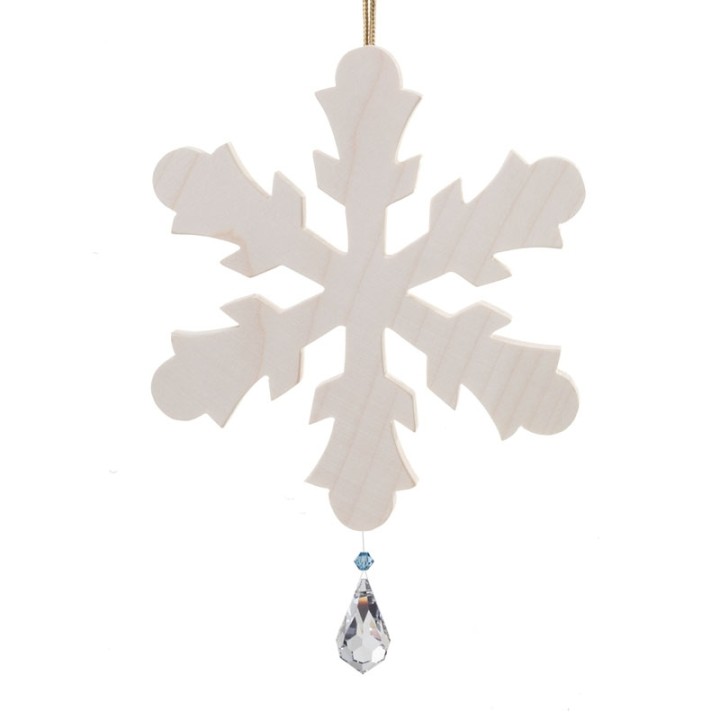 Grand flocon de neige à suspendre avec cristal Swarovski 12 cm