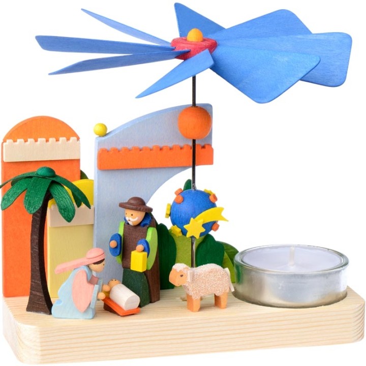 Petit carrousel en bois crèche de Noël