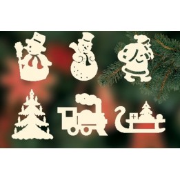 6 figurines de Noël en bois pour sapin - set n° 2