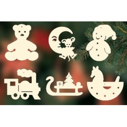 6 jouets en bois pour la décoration du sapin - set n° 5