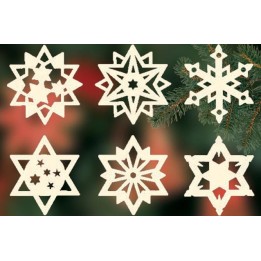 Etoiles en bois. déco sapin de Noël, 6 motifs différents - n° 7