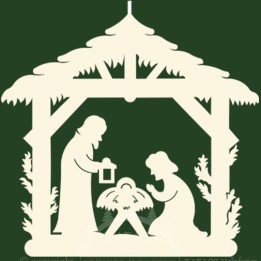 Crèche de Noël à suspendre, étable