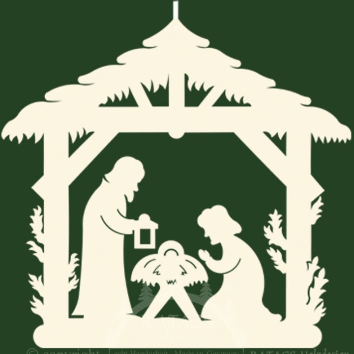 Crèche de Noël à suspendre, étable