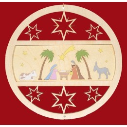 Décoration de Noël pour fenêtre, crèche à suspendre