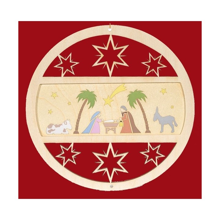 Décoration de Noël pour fenêtre, crèche à suspendre