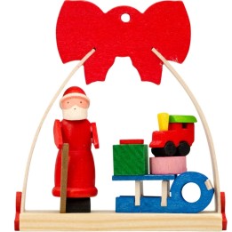 Déco Noël enfant, noeud rouge, luge et cadeaux