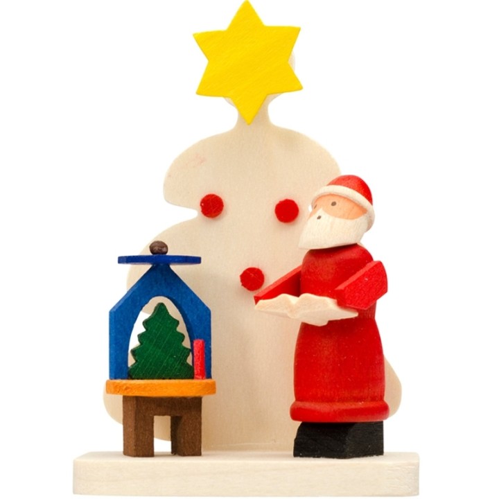 Déco sapin de Noel, père Noel et manège à bougie