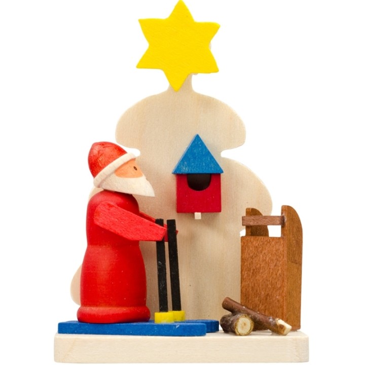 Déco sapin de Noel, père Noël à ski
