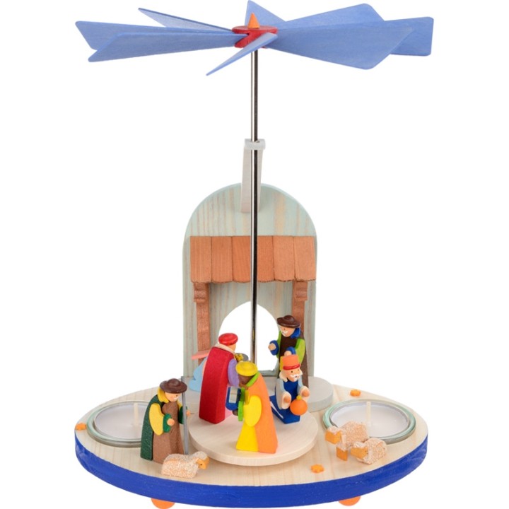 Manège en bois enfant avec crèche de Noel pour enfant