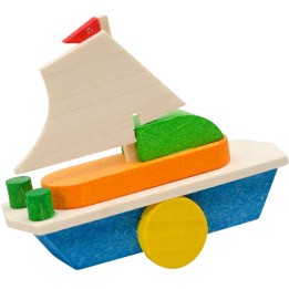 Déco Noël enfant, voilier en bois peint