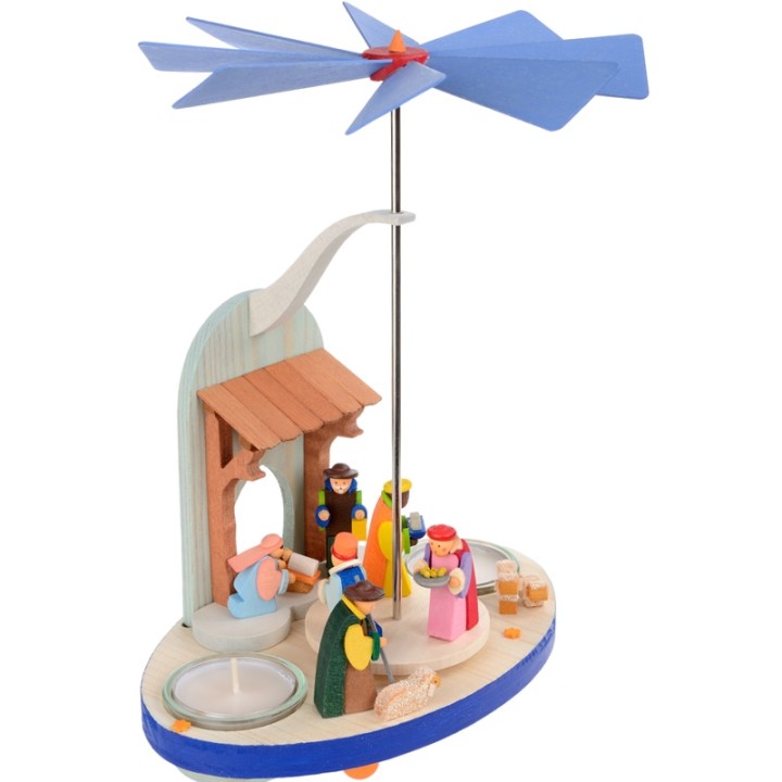 Manège en bois enfant avec crèche de Noel pour enfant