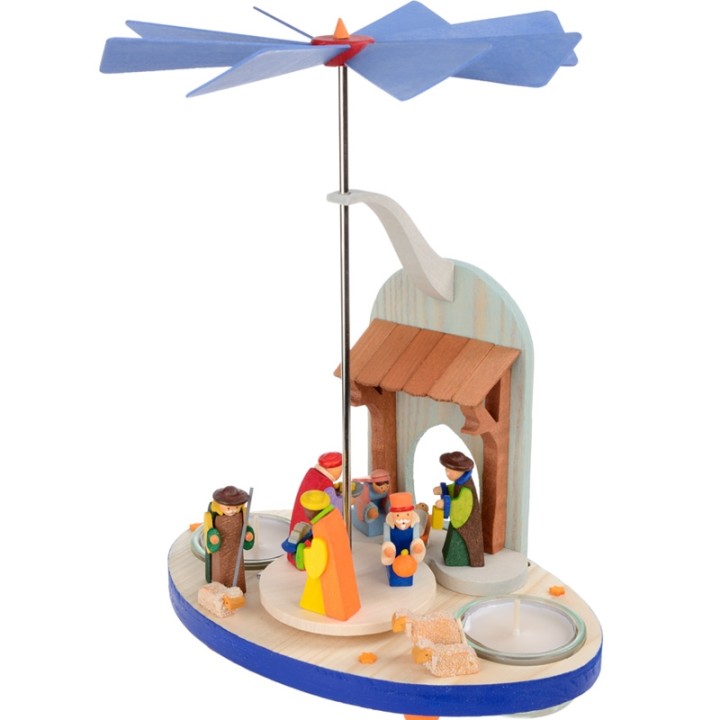 Manège en bois enfant avec crèche de Noel pour enfant