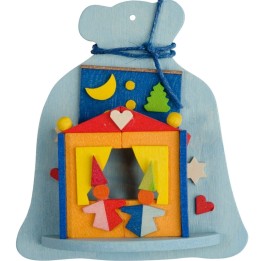 Décoration de sapin de Noel, hotte à jouets