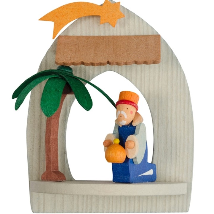 Crèche de Noël à suspendre au sapin, roi mage Melchior
