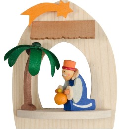 Roi mage Gaspard, crèche de Noel à suspendre au sapin