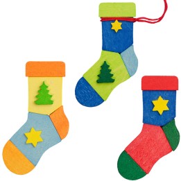 3 chaussettes de Noël  à suspendre au sapin, lot 1