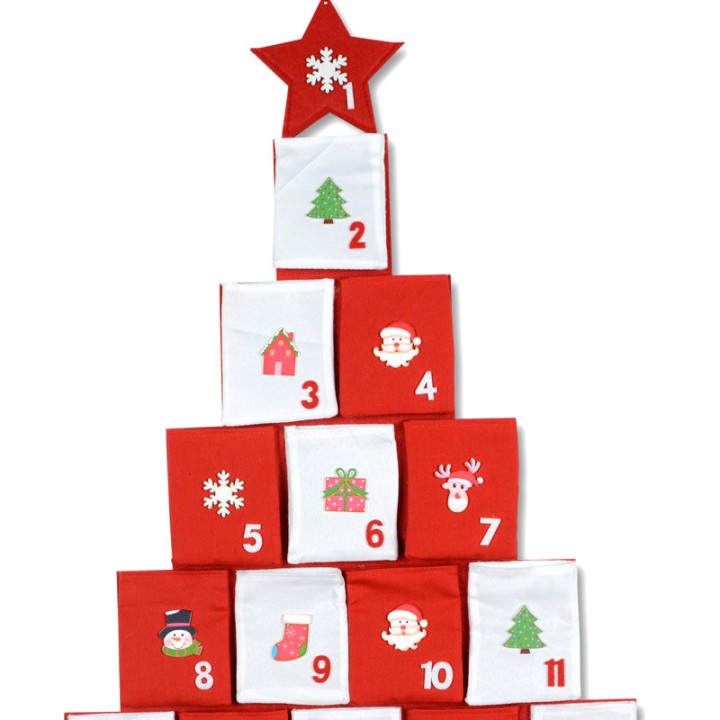 Calendrier de l'Avent pour enfant forme sapin 