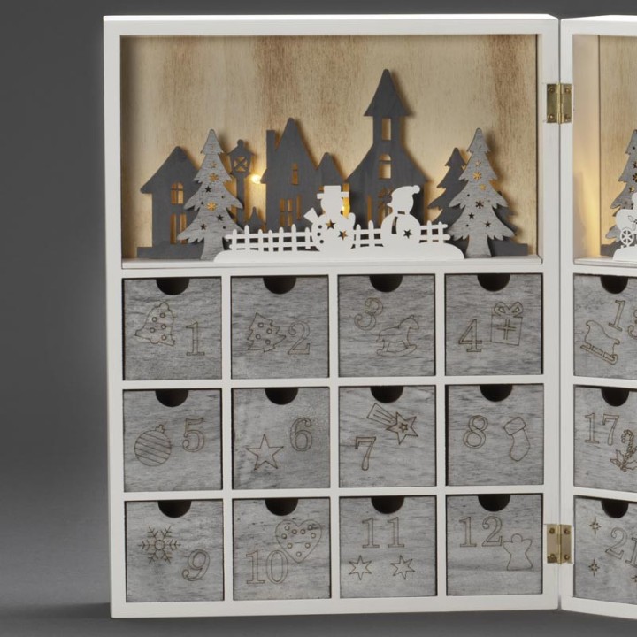 Calendrier de l'Avent à tiroir pour chambre d'enfant