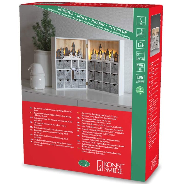 Calendrier de l'Avent en bois pour enfant avec tiroirs