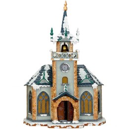Eglise éclairée pour village de Noël miniature Winterkinder