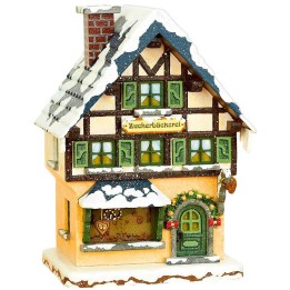 Maison éclairée pour figurine de Noël miniature Winterkinder, la patisserie