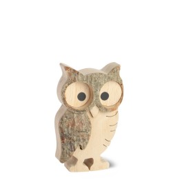 Chouette hulotte en bois, 6 cm 