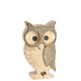 Chouette hulotte en bois, 8 cm 
