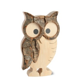 Chouette hulotte en bois, 11 cm 