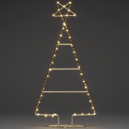 Sapin de Noël lumineux Led 60 cm, métal couleur laiton