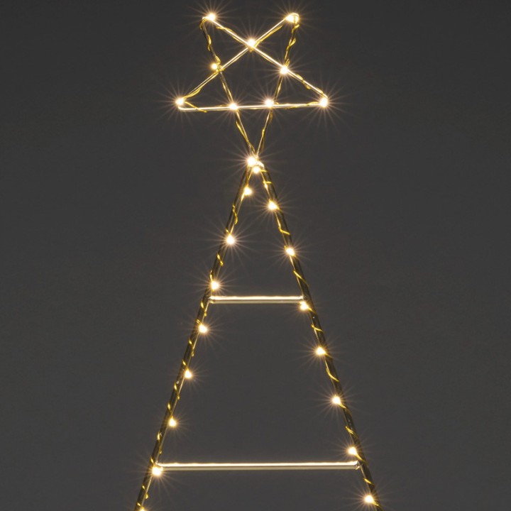 Sapin de Noël lumineux Led 60 cm, métal couleur laiton