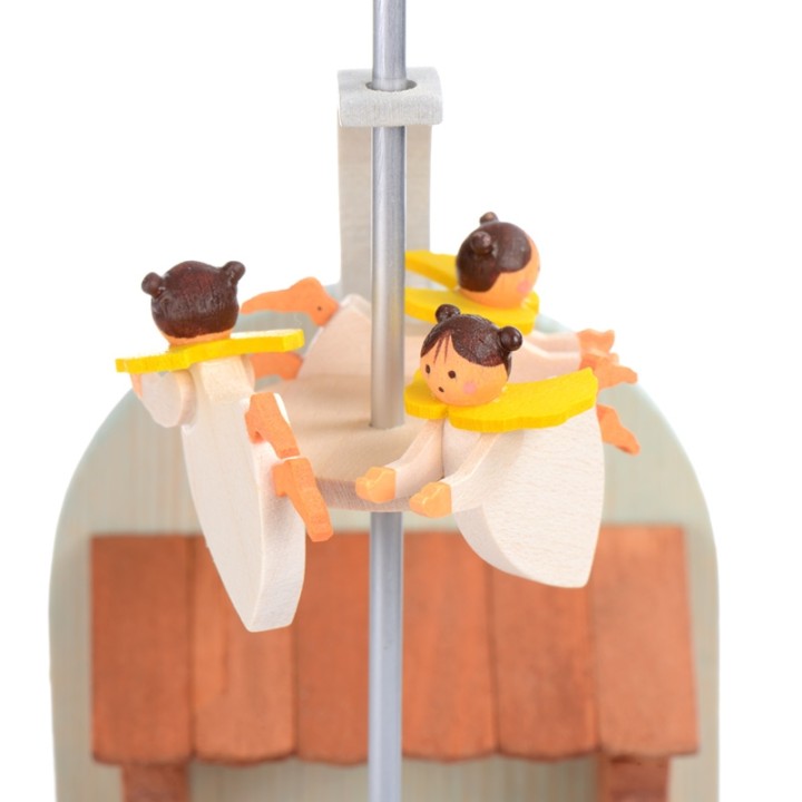 Manège en bois enfant avec crèche de Noel et anges