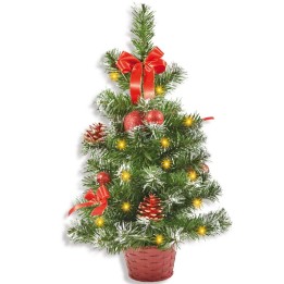 Sapin de Noël lumineux avec déco, 50 cm