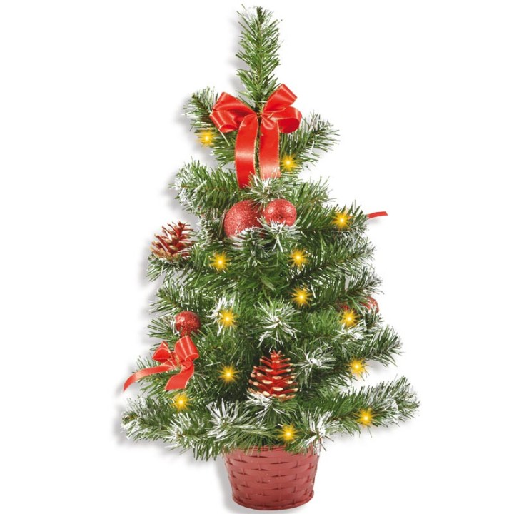 Sapin de Noël lumineux avec déco, 50 cm