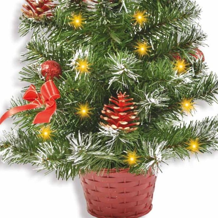 Sapin de Noël lumineux avec déco, 50 cm