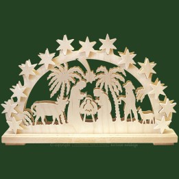 Arche lumineuse électrique LED en bois, crèche de Noël