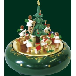 Boite à musique allemande O Tannebaum, anges le soir de Noël