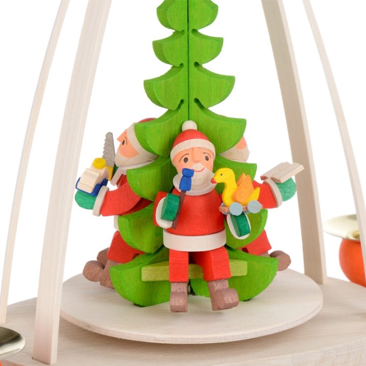 Manège de Noël à bougies avec 3 père Noel