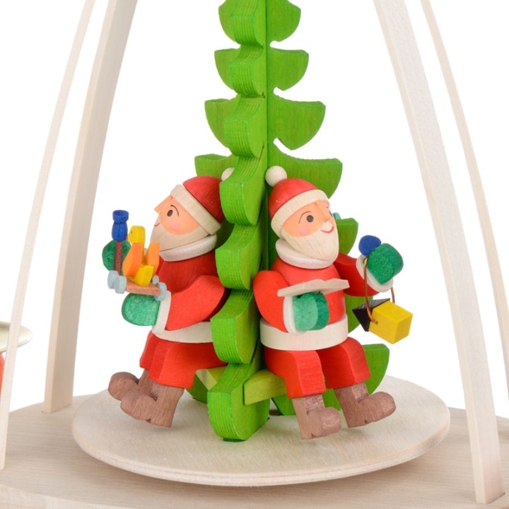 Manège de Noël à bougies avec 3 père Noel