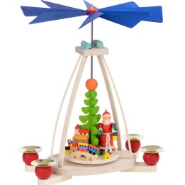 Manège de Noël à bougies cadeaux et père Noël