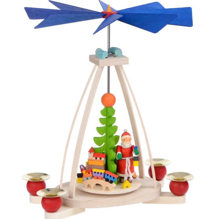 Manège de Noël à bougies cadeaux et père Noël