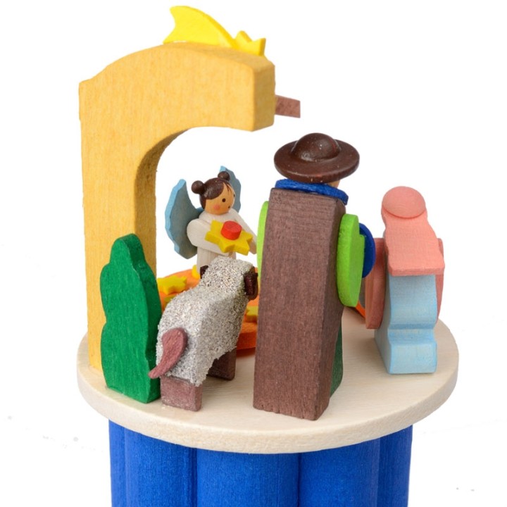 Boite à musique à manivelle, crèche de Noel
