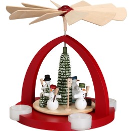 Pyramide bonshommes de neige, rouge rubis