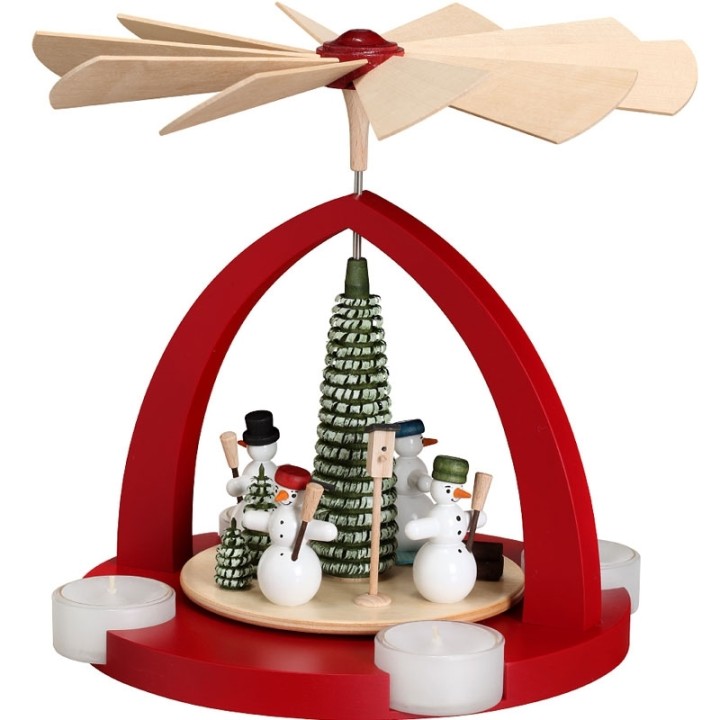 Pyramide bonshommes de neige, rouge rubis
