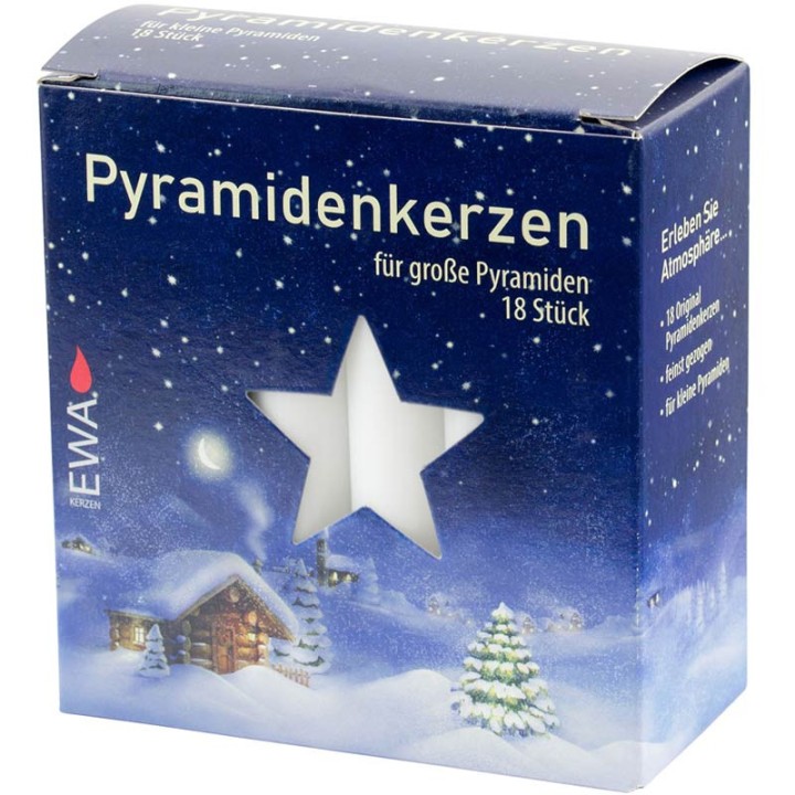 Bougies 17 mm blanches pour pyramide allemande, pyramidenkerzen