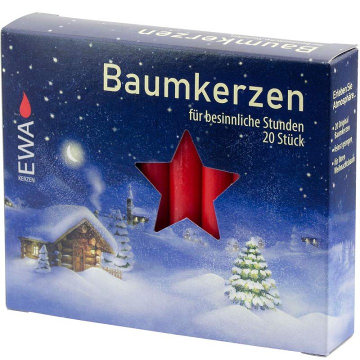 Bougies sapin de Noël rouge13 mm