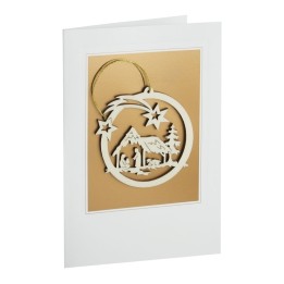 Carte de Voeux avec motif crèche de Noël