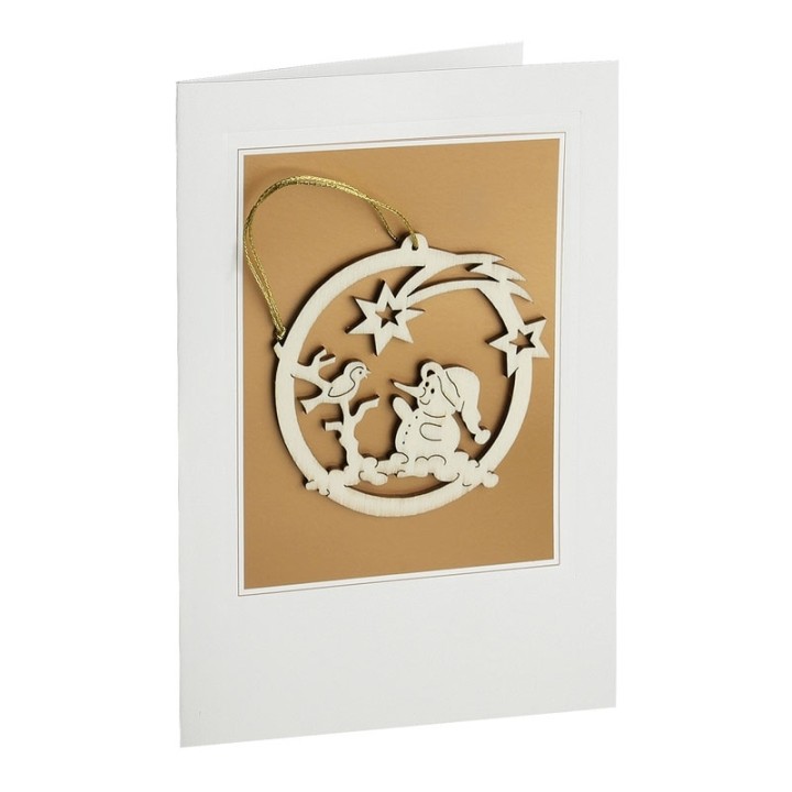 Carte de Voeux avec motif bonhomme de neige